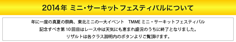 2014ミニ・サーキットフェスティバルについて